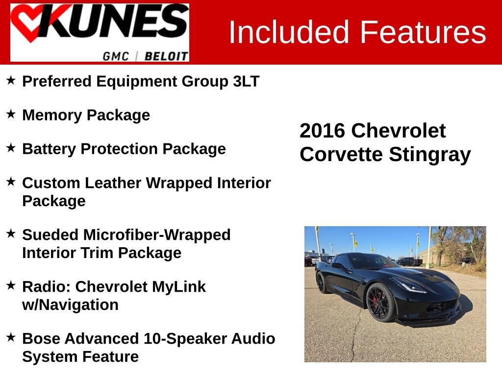 Used 2016 Chevrolet Corvette Stingray 3LT Performance