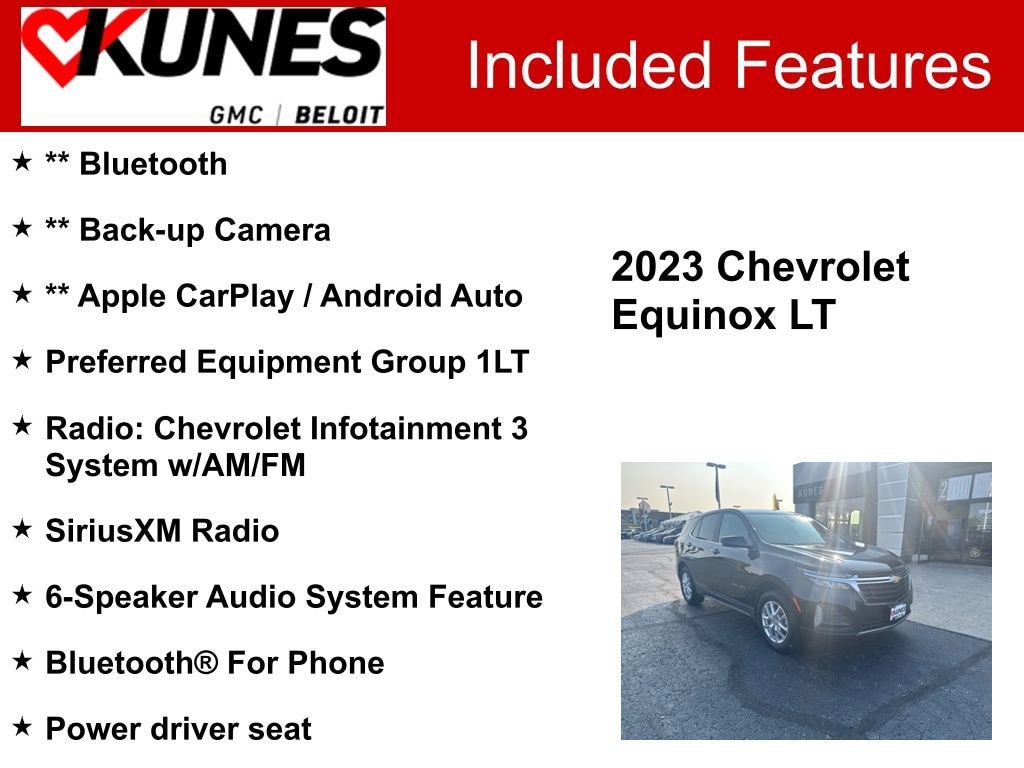 Used 2023 Chevrolet Equinox LT with VIN 3GNAXUEG3PL203434 for sale in Beloit, WI