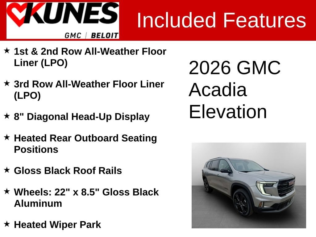 New 2026 GMC Acadia Elevation SUV