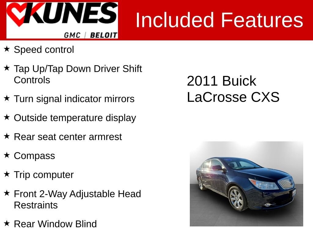Used 2011 Buick Lacrosse CXS Car