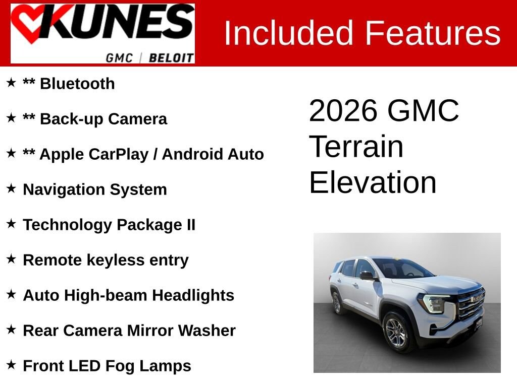 New 2026 GMC Terrain Elevation SUV