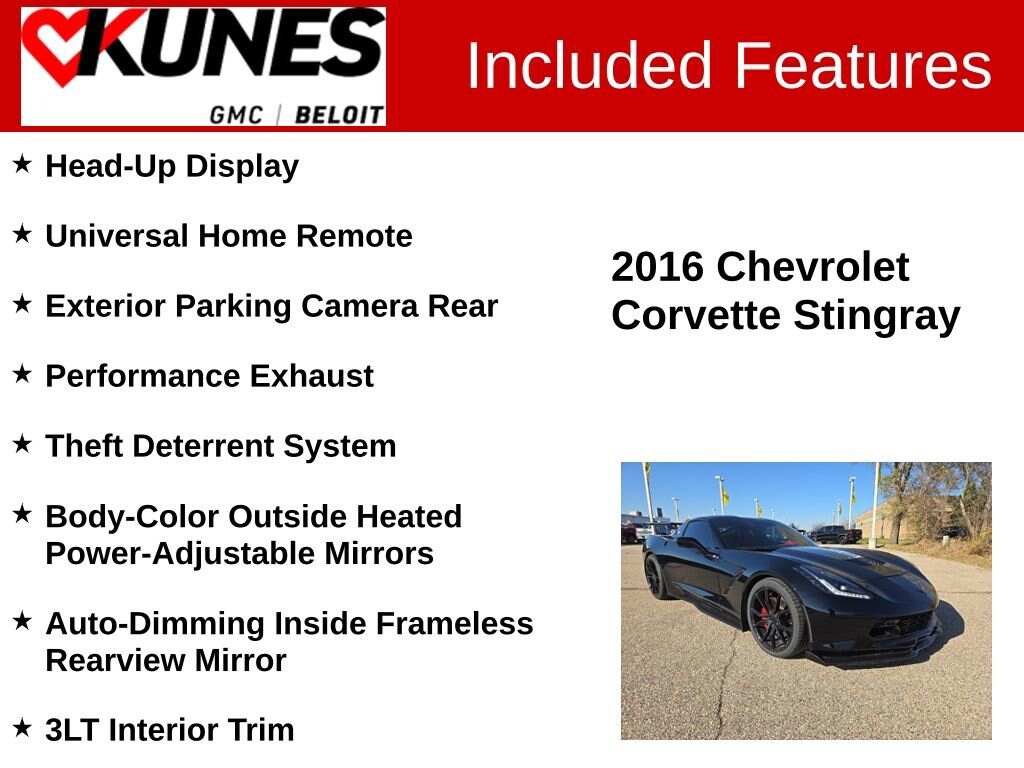 Used 2016 Chevrolet Corvette Stingray 3LT Performance