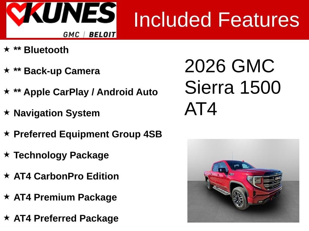 New 2026 GMC Sierra 1500 AT4 Truck