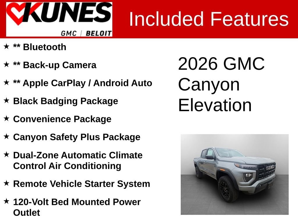 New 2026 GMC Canyon Elevation Truck