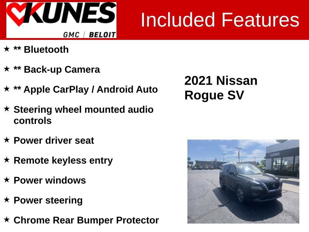 Used 2021 Nissan Rogue SV with VIN 5N1AT3BBXMC748167 for sale in Beloit, WI