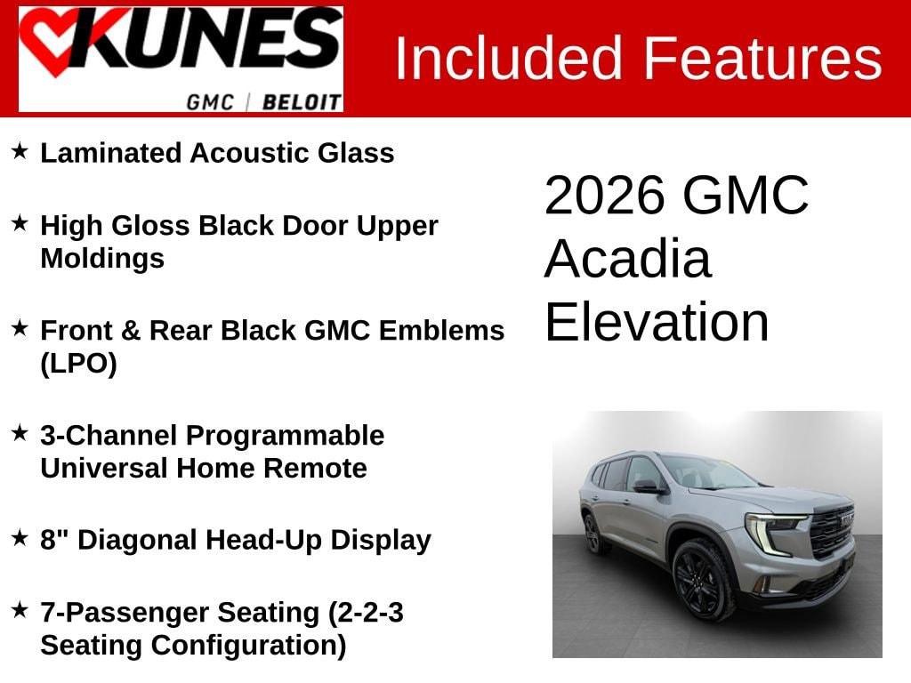New 2026 GMC Acadia Elevation SUV
