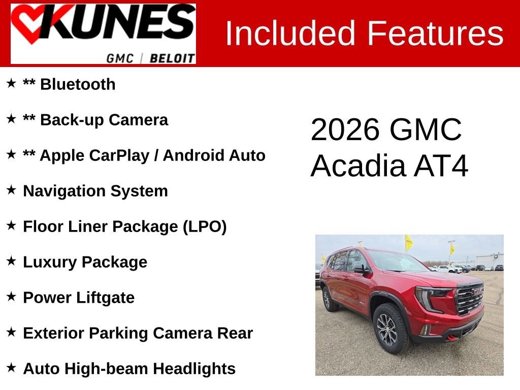 New 2026 GMC Acadia AT4 SUV