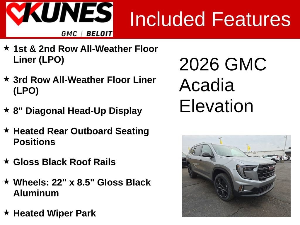 New 2026 GMC Acadia Elevation SUV