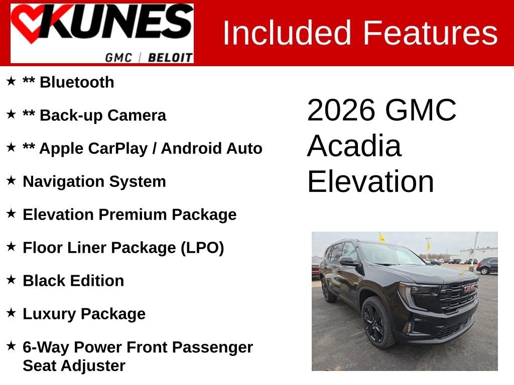 New 2026 GMC Acadia Elevation SUV