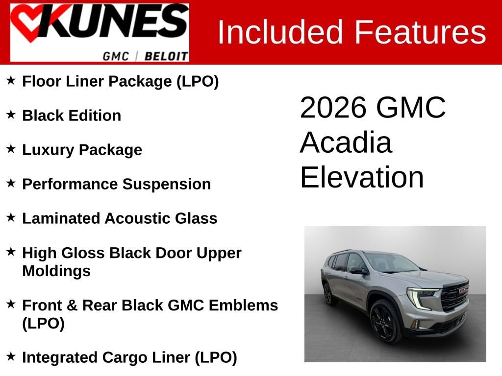 New 2026 GMC Acadia Elevation SUV
