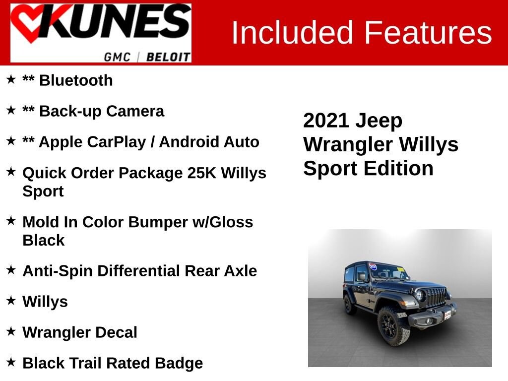 Used 2021 Jeep Wrangler Willys Sport