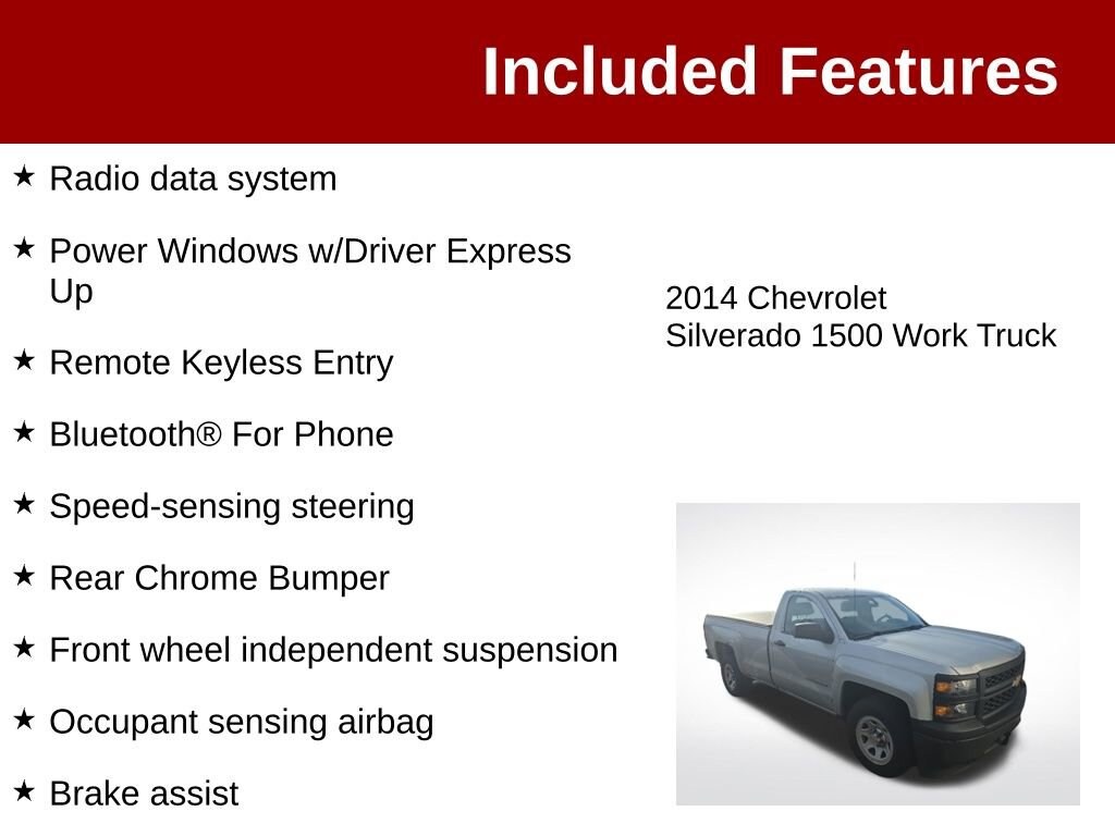 Used 2014 Chevrolet Silverado 1500 Work Truck Truck