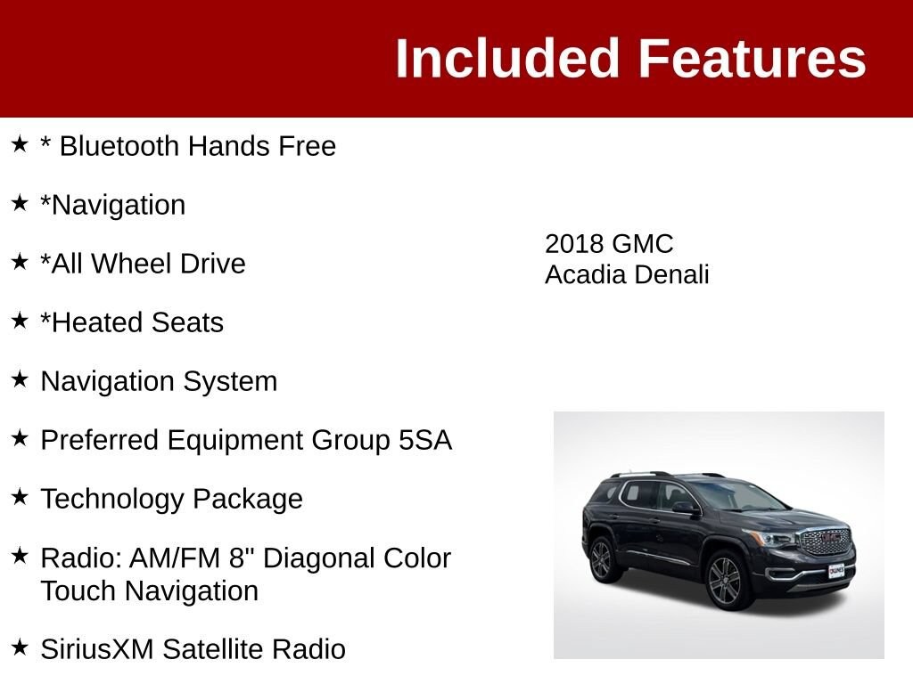 Used 2018 GMC Acadia Denali SUV
