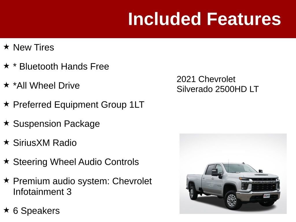 Used 2021 Chevrolet Silverado 2500 HD LT Truck
