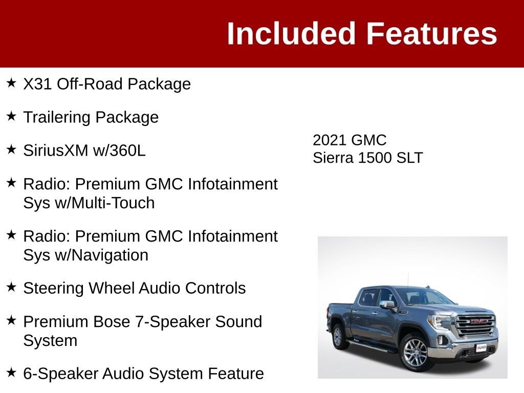 Used 2021 GMC Sierra 1500 SLT Truck