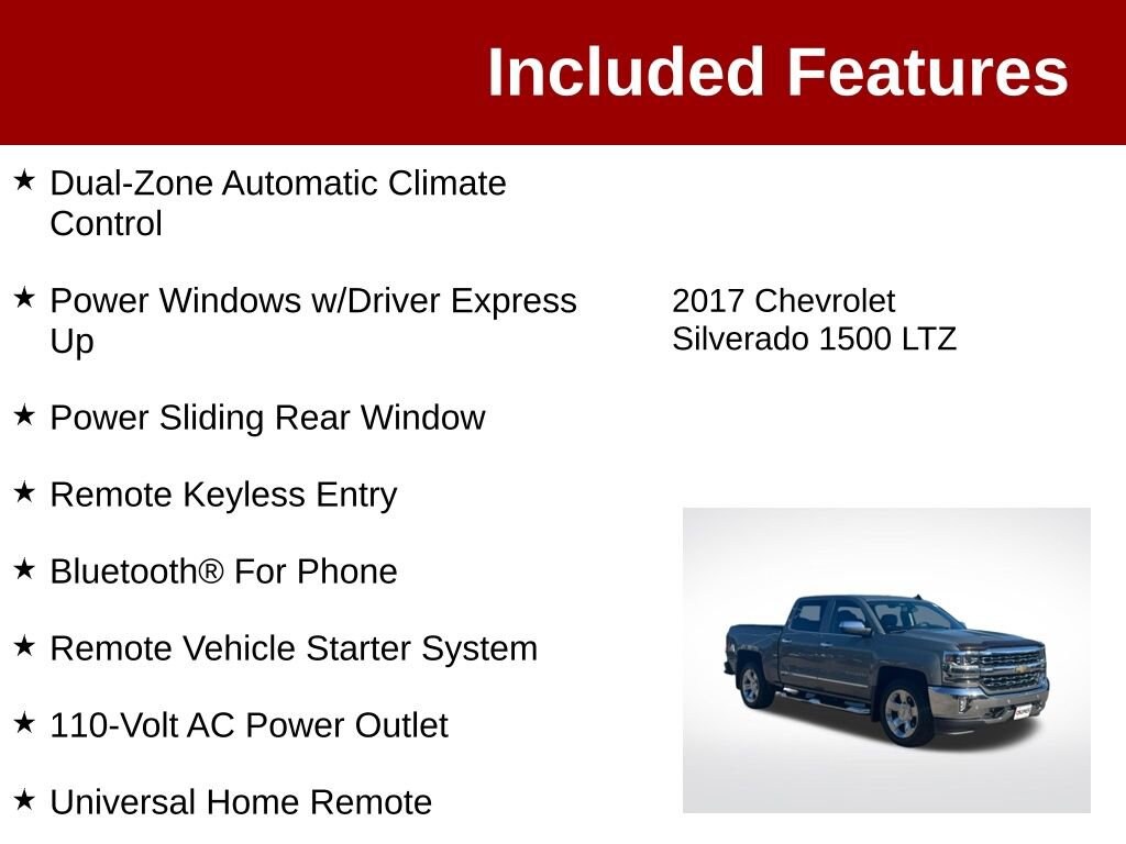 Used 2017 Chevrolet Silverado 1500 LTZ Truck