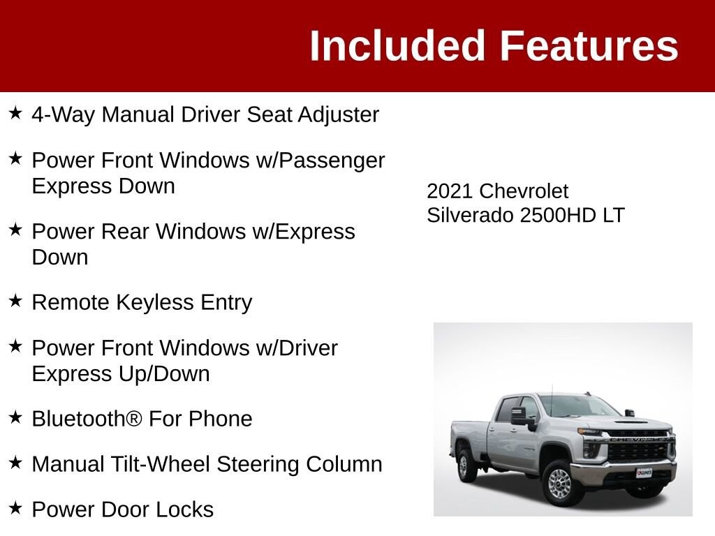 Used 2021 Chevrolet Silverado 2500 HD LT Truck