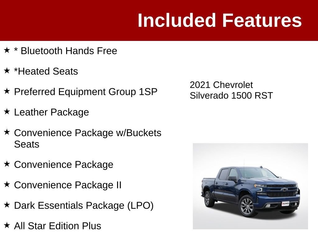 Used 2021 Chevrolet Silverado 1500 RST Truck