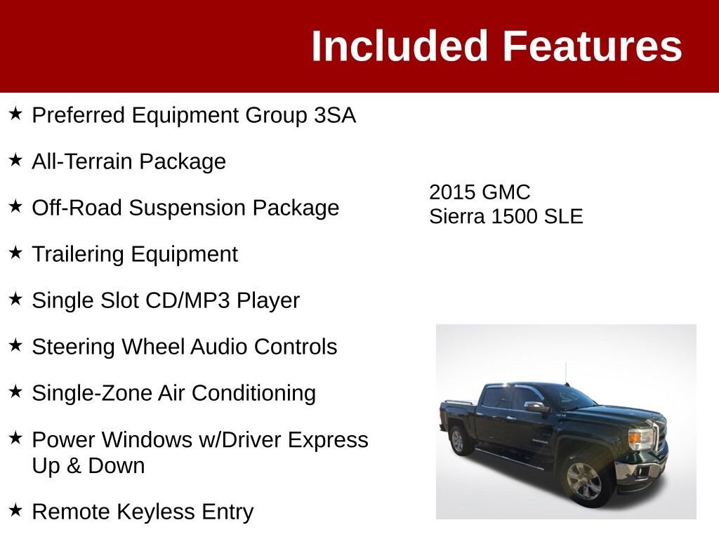 Used 2015 GMC Sierra 1500 SLE Truck