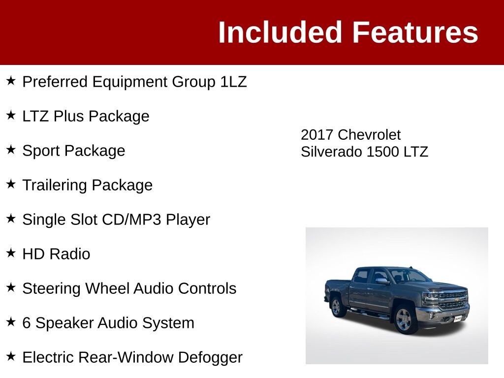 Used 2017 Chevrolet Silverado 1500 LTZ Truck