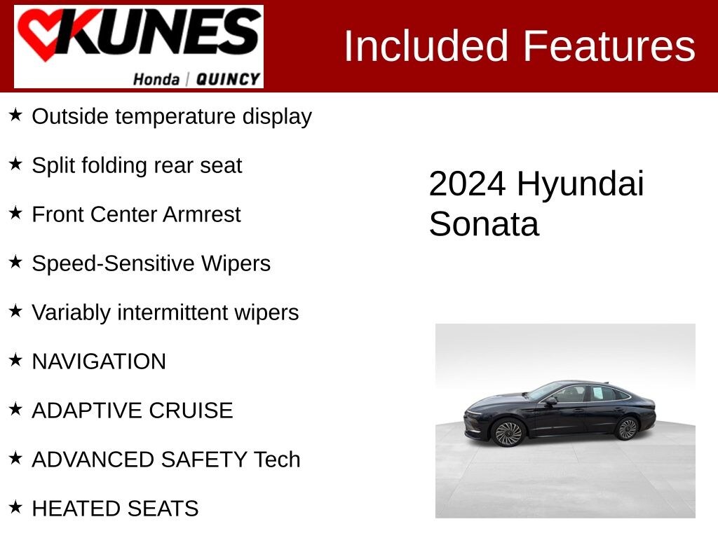 Used 2024 Hyundai Sonata Hybrid SEL Sedan