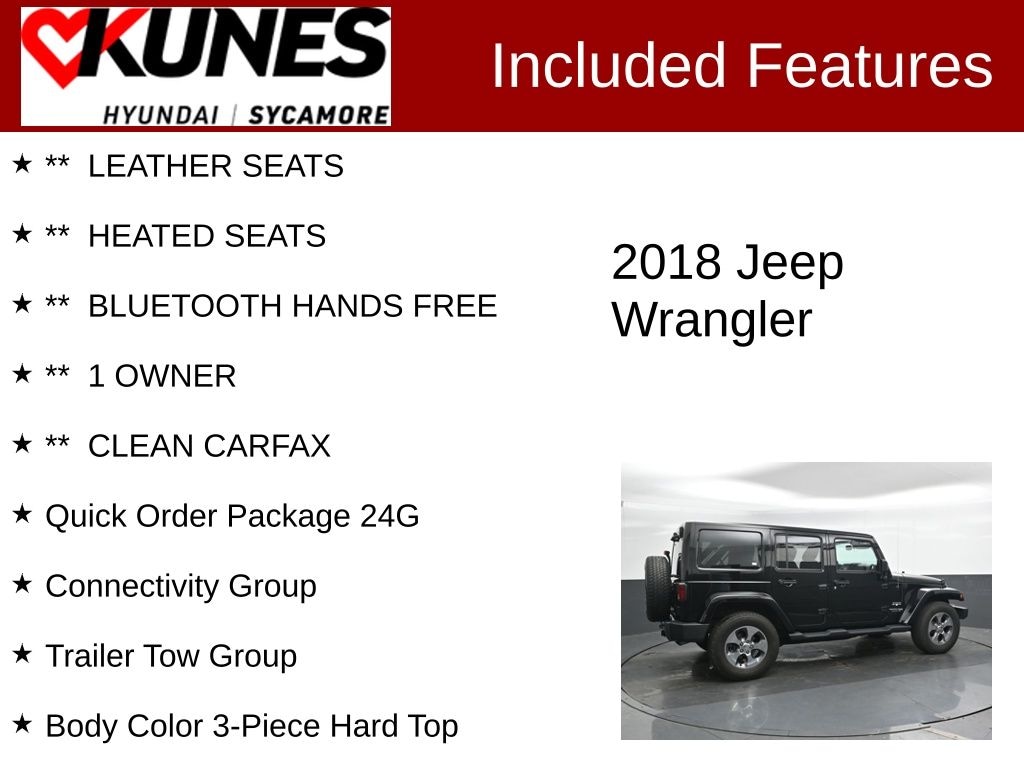 Used 2018 Jeep Wrangler JK Unlimited Sahara 4x4 SUV