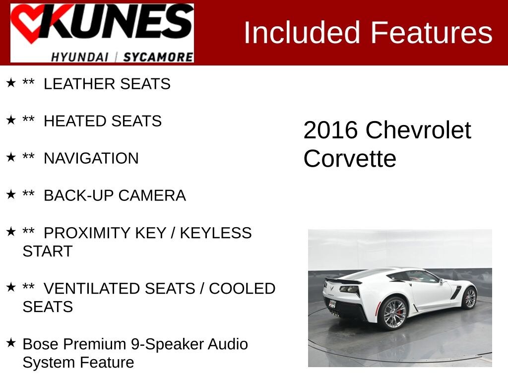 Used 2016 Chevrolet Corvette Z06 Coupe