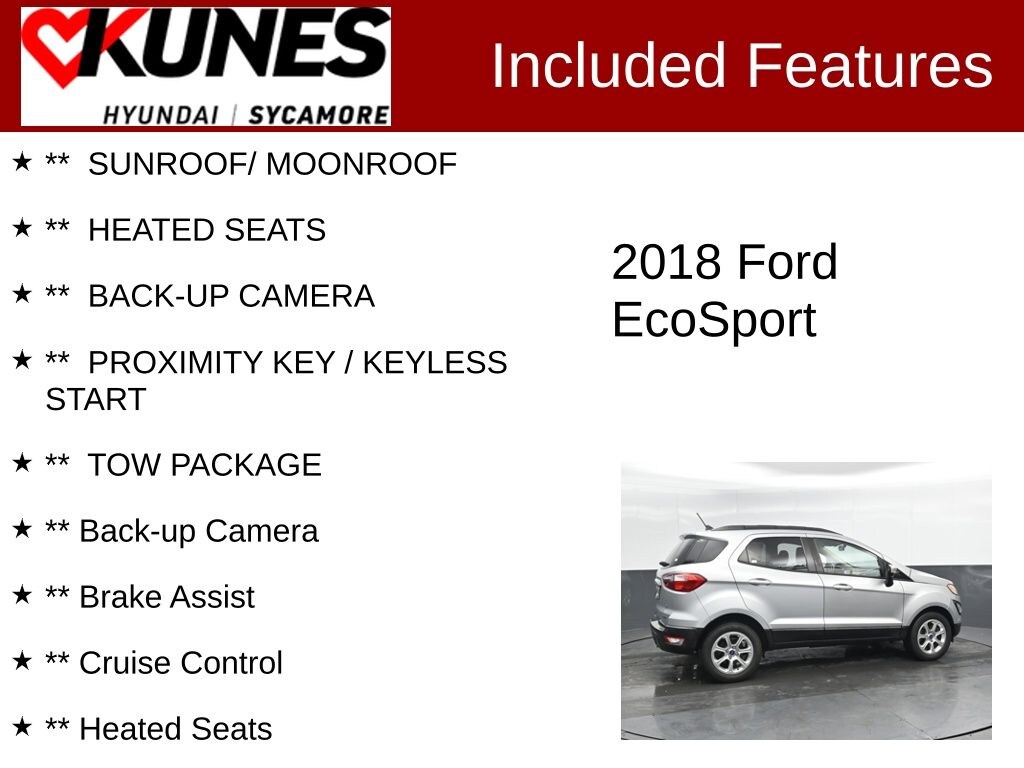 Used 2018 Ford EcoSport SE SUV