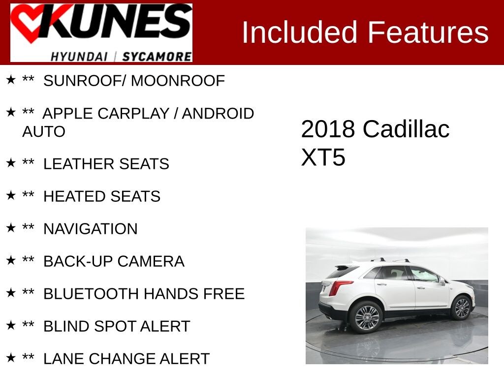 Used 2018 CADILLAC XT5 Premium Luxury SUV