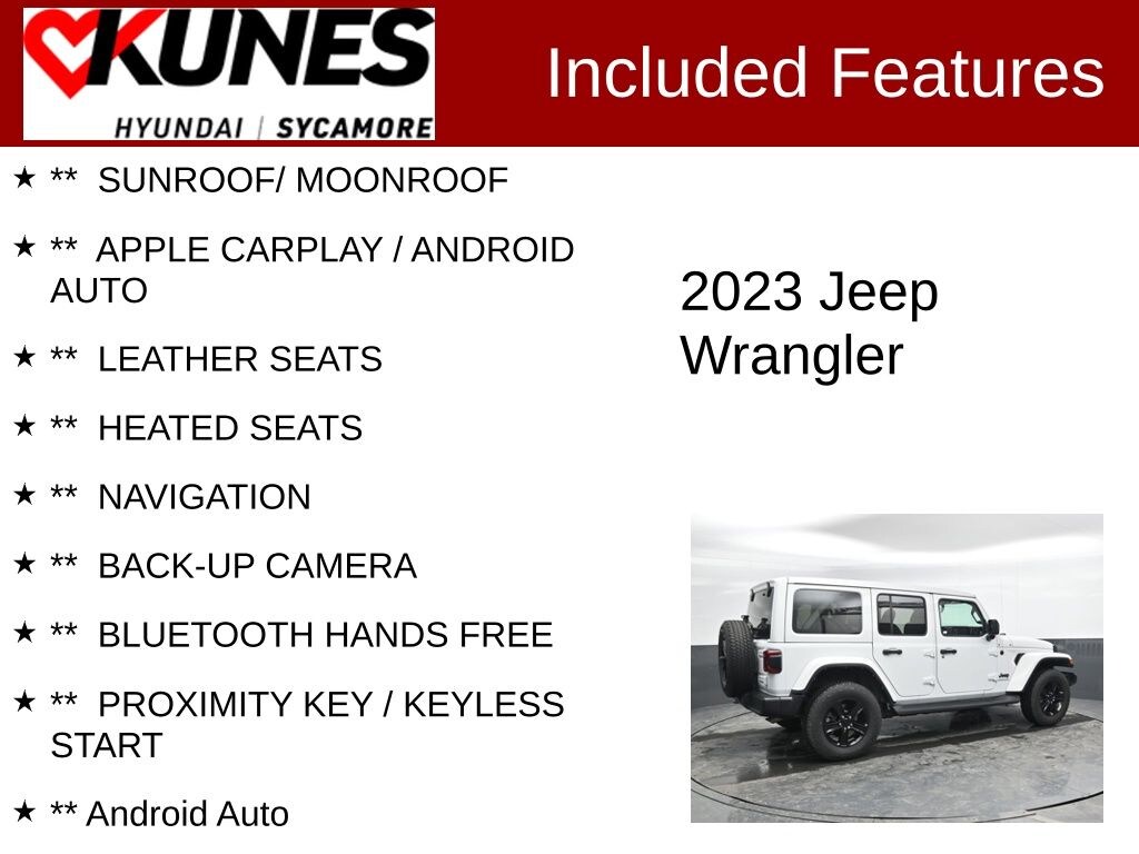 Used 2023 Jeep Wrangler 4-DOOR SAHARA 4X4 SUV