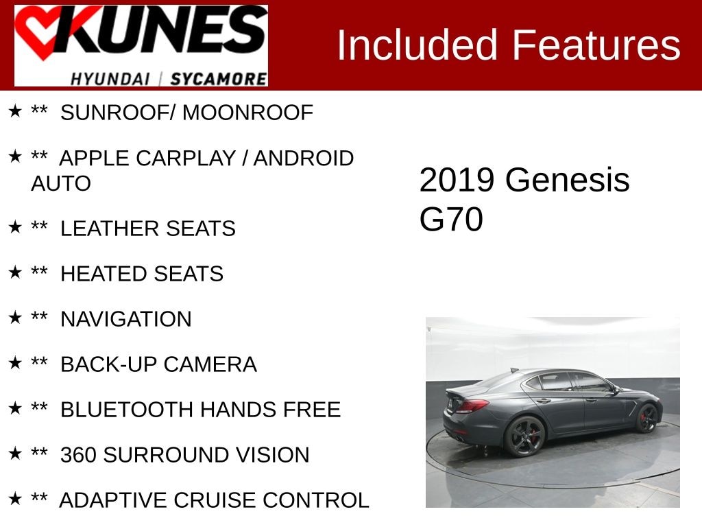 Used 2019 Genesis G70 Sedan