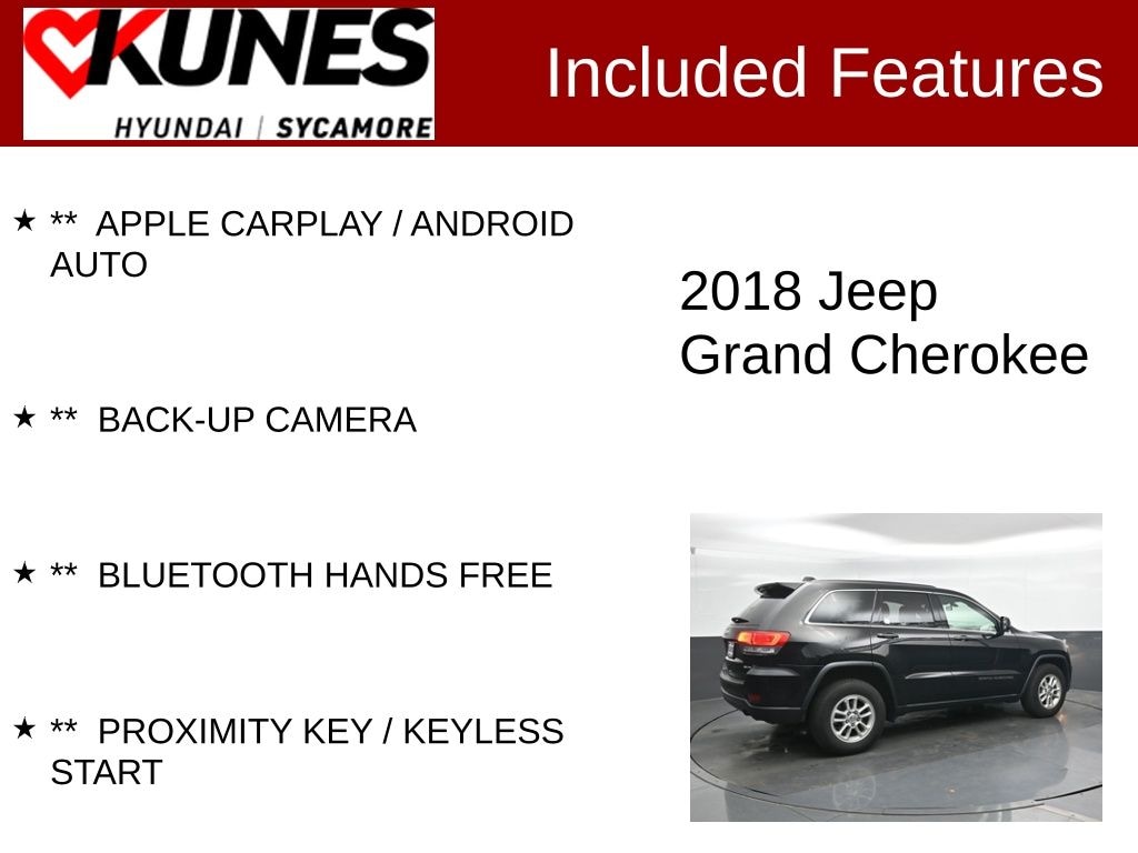 Used 2018 Jeep Grand Cherokee Laredo 4x4 SUV
