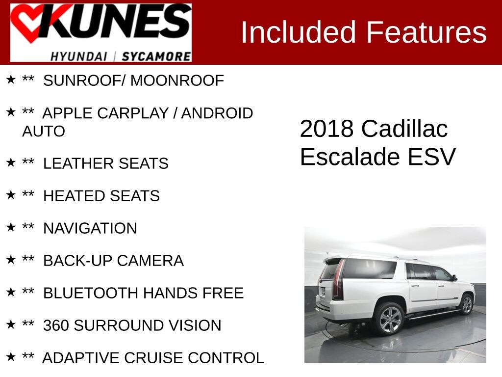 Used 2018 CADILLAC Escalade ESV Premium Luxury SUV