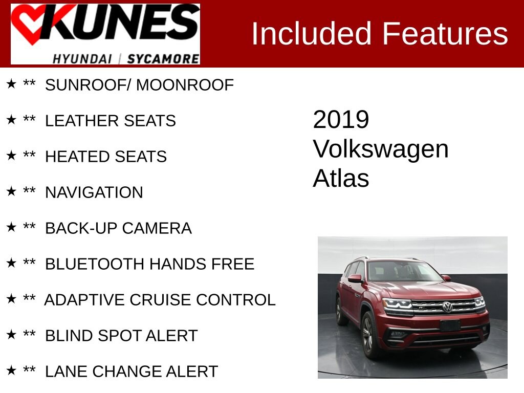 Used 2019 Volkswagen Atlas 3.6L V6 SEL R-Line 4MOTION SUV
