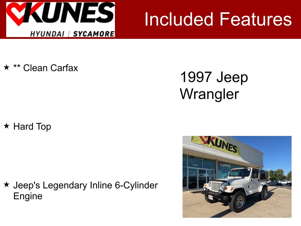 Used 1997 Jeep Wrangler SAHARA with VIN 1J4FY49S0VP523543 for sale in Sycamore, IL