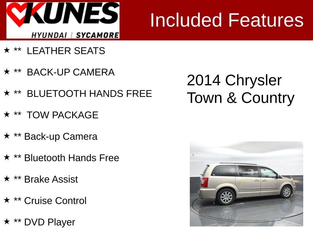 Used 2014 Chrysler Town & Country Touring with VIN 2C4RC1BG8ER204444 for sale in Sycamore, IL