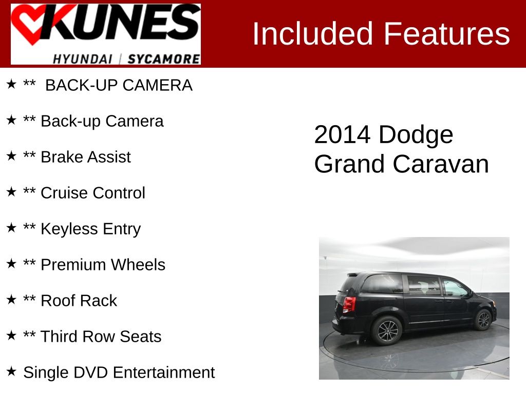 Used 2014 Dodge Grand Caravan SXT with VIN 2C4RDGCG2ER118755 for sale in Beloit, WI