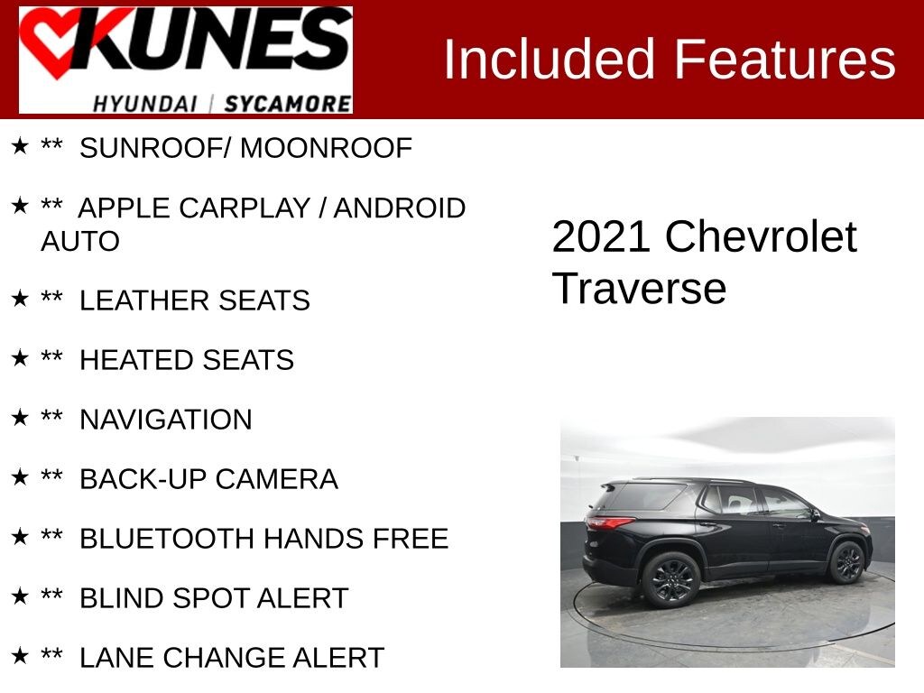 Used 2021 Chevrolet Traverse RS SUV