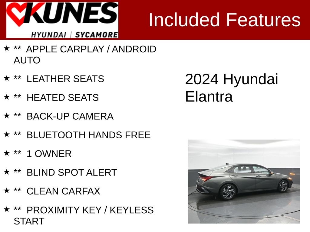 Certified 2024 Hyundai Elantra Limited Sedan