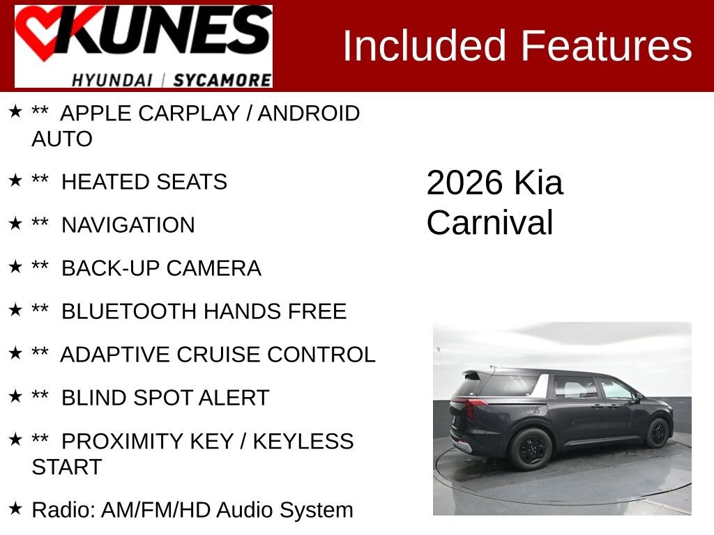Used 2026 Kia Carnival LXS Van Passenger Van