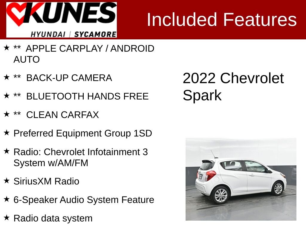 Used 2022 Chevrolet Spark LT w/1LT CVT Hatchback