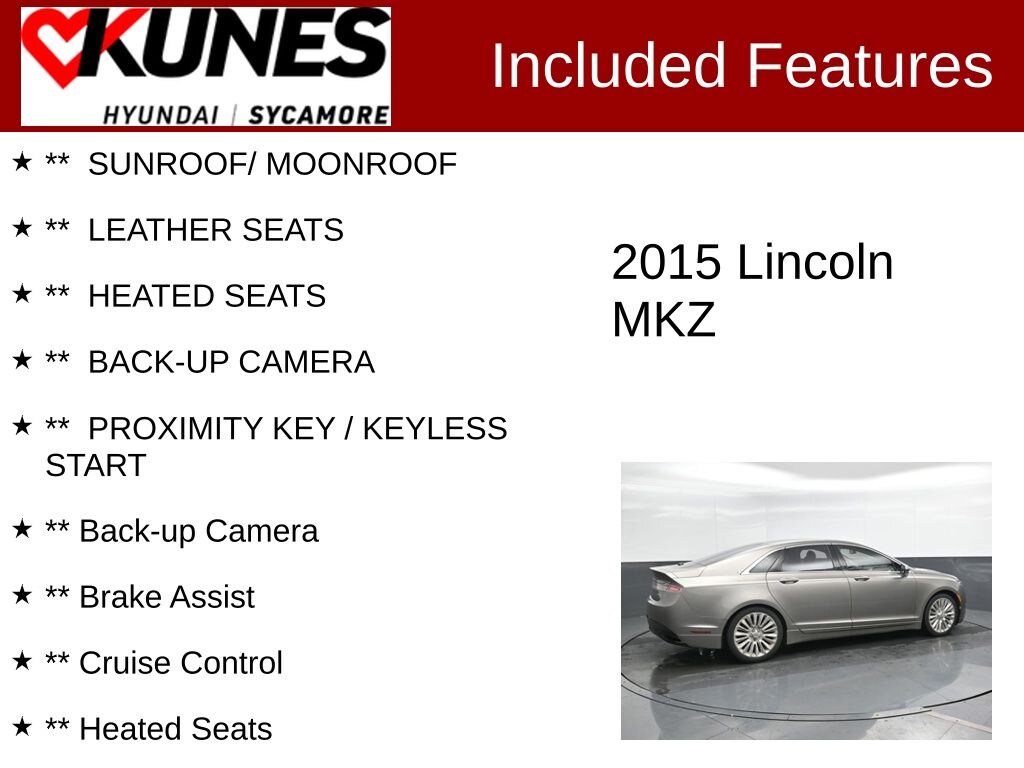 Used 2015 Lincoln MKZ Sedan