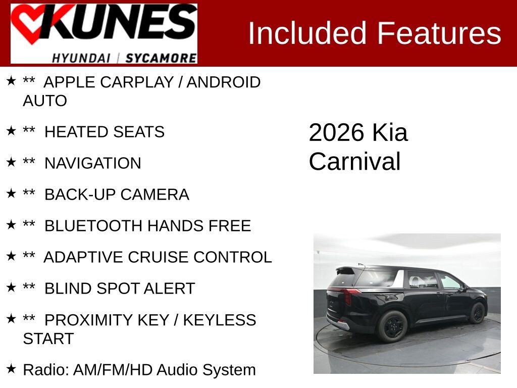 Used 2026 Kia Carnival LXS Van Passenger Van