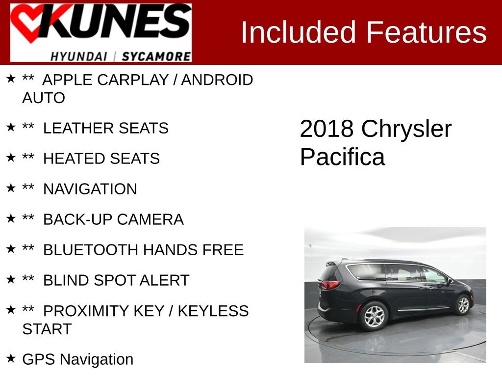 Used 2018 Chrysler Pacifica Touring L Van