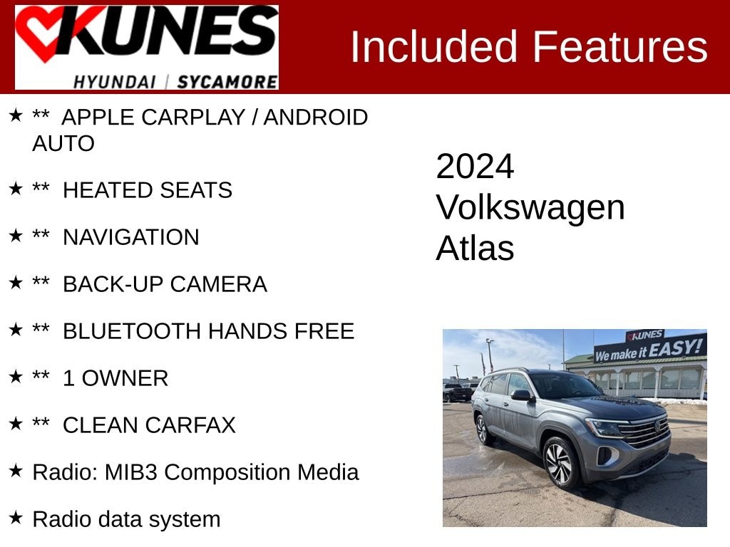 Used 2024 Volkswagen Atlas 2.0T SE w/Technology SUV