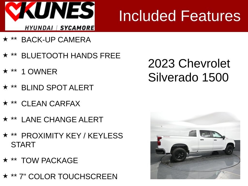 Used 2023 Chevrolet Silverado 1500 Custom Trail Boss Truck Crew Cab