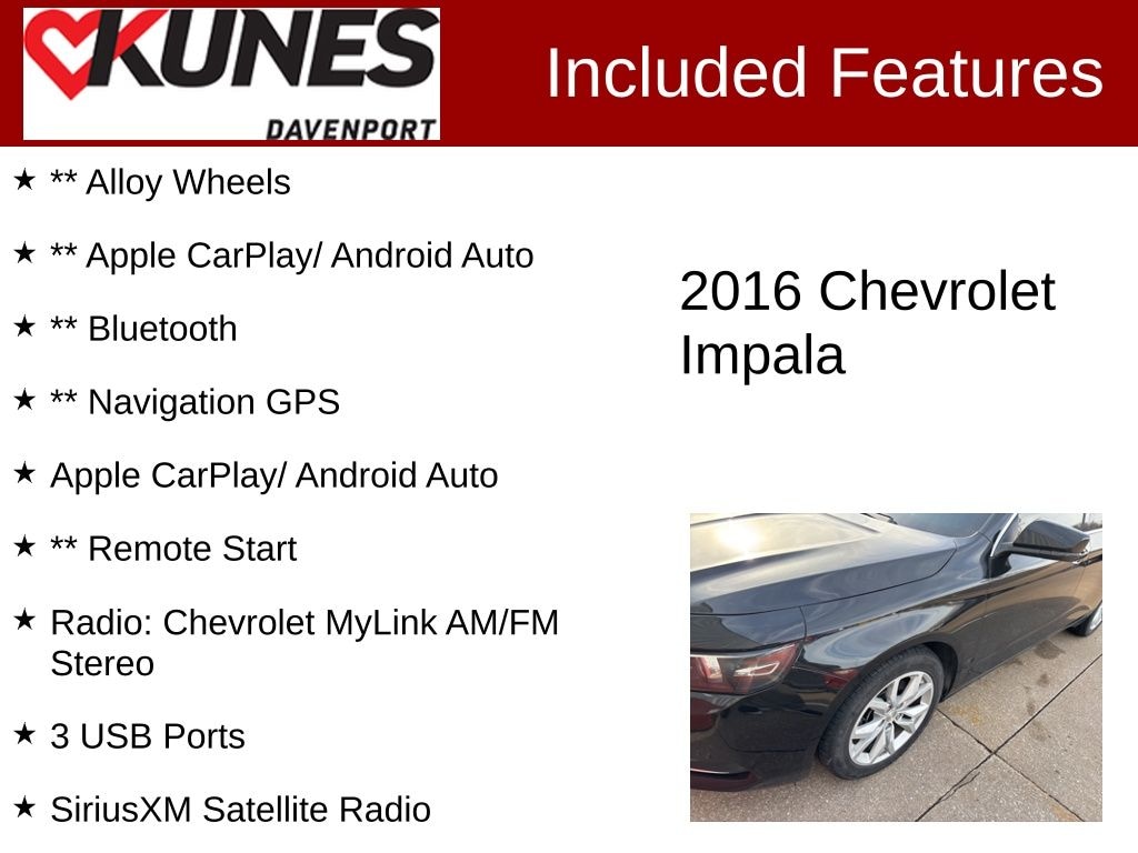 Used 2016 Chevrolet Impala LT w/2LT Sedan