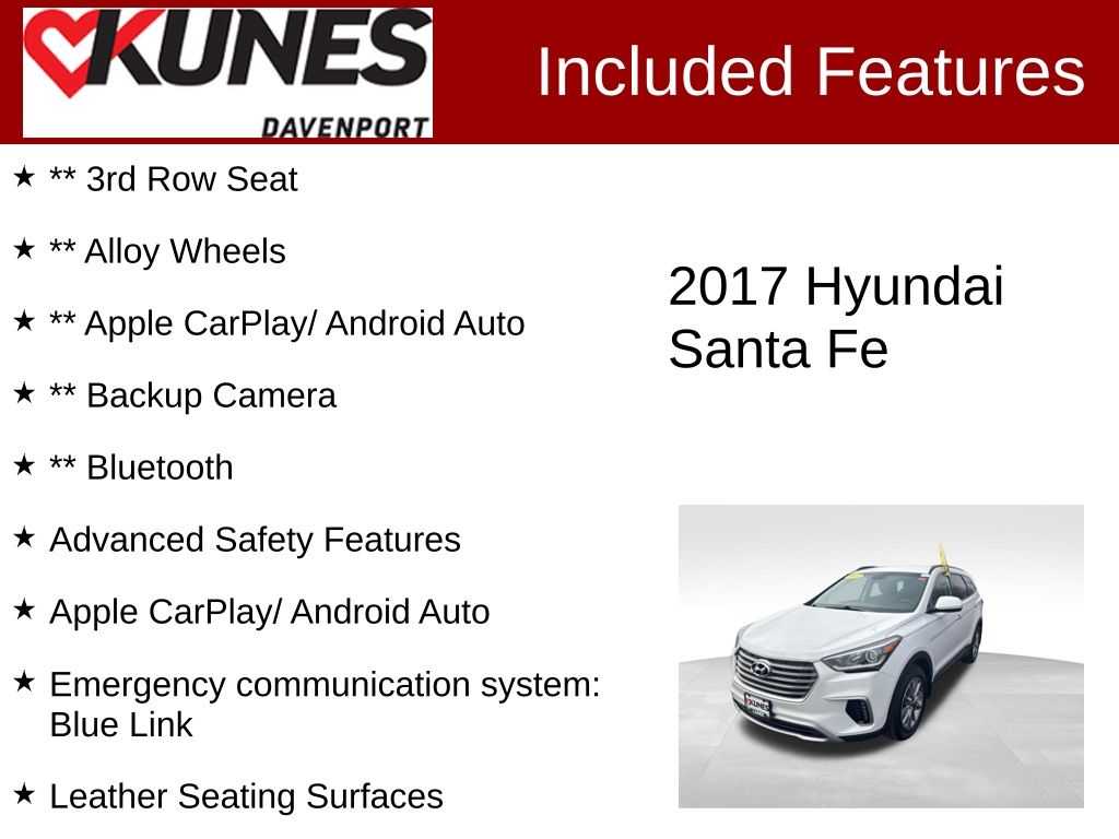 Used 2017 Hyundai Santa Fe SE with VIN KM8SM4HF0HU204066 for sale in Macomb, IL