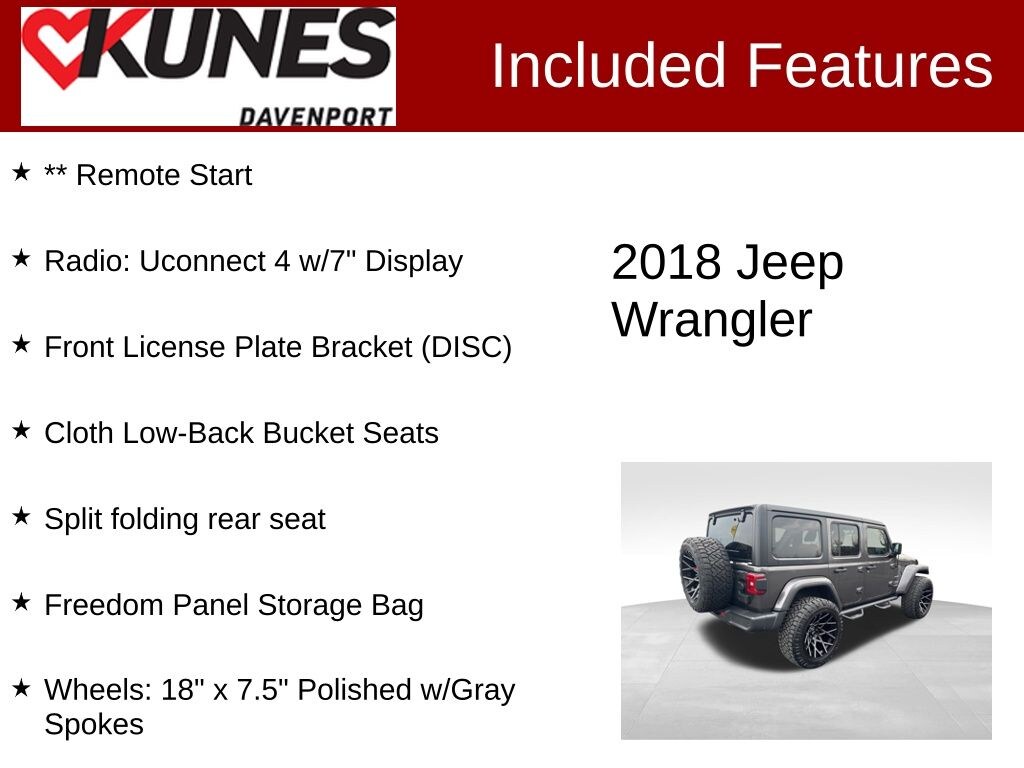 Used 2018 Jeep Wrangler Unlimited Sahara 4x4 SUV