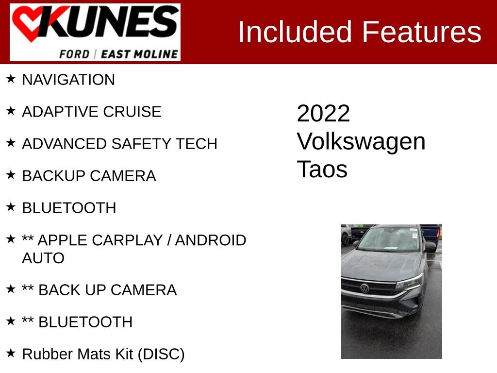 Used 2022 Volkswagen Taos 1.5T S SUV